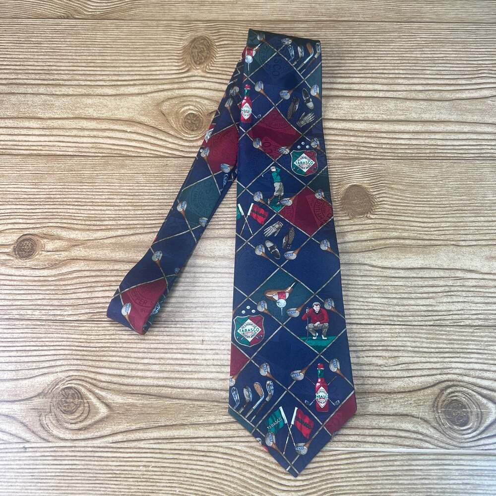 Men's Tabasco Hot Sauce Silk Louisiana Necktie Golf Tie Made In The USA